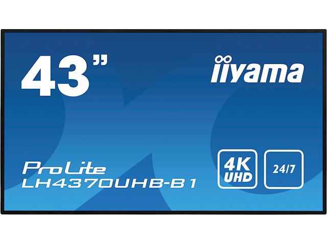 iiyama ProLite monitor LH4370UHB-B1, 43" Professional Digital Signage display with 24/7, 4K UHD and 700cd high brightness image 0
