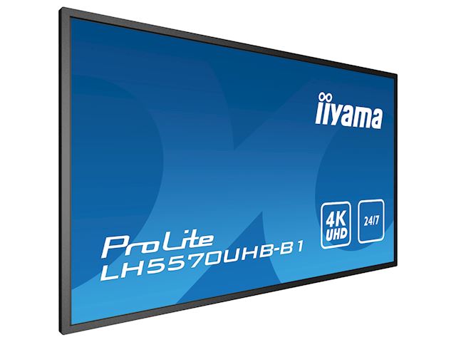 iiyama Prolite monitor LH5570UHB-B1 55” Professional Digital Signage display with 24/7, 4K UHD and 700cd/m² high brightness performance image 1