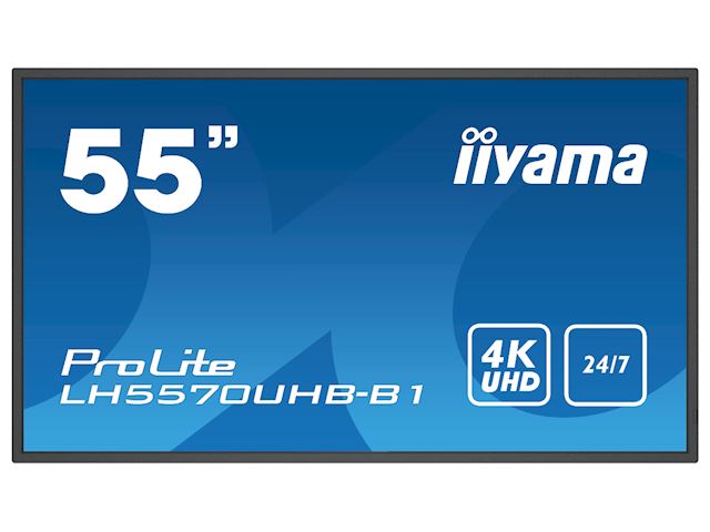 iiyama Prolite monitor LH5570UHB-B1 55” Professional Digital Signage display with 24/7, 4K UHD and 700cd/m² high brightness performance image 0