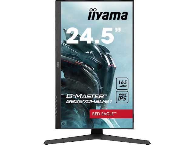 iiyama G-Master Red Eagle gaming monitor GB2570HSU-B1 24.5", 0.5ms MPRT, 165Hz refresh rate, Black, FreeSync, HDMI, Display Port, USB Hub image 2