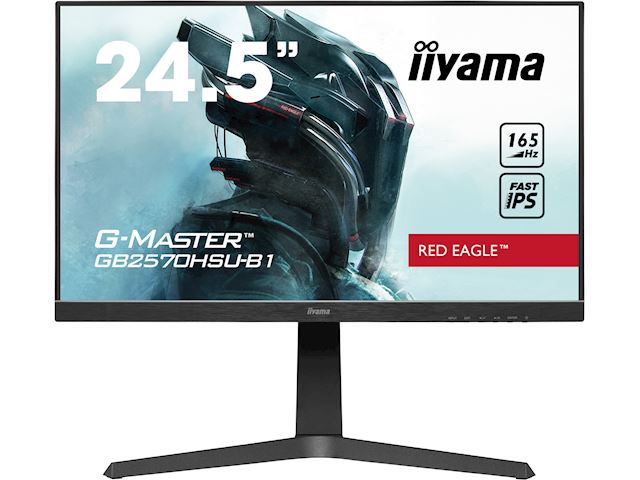 iiyama G-Master Red Eagle gaming monitor GB2570HSU-B1 24.5", 0.5ms MPRT, 165Hz refresh rate, Black, FreeSync, HDMI, Display Port, USB Hub image 0
