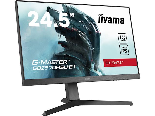 iiyama G-Master Red Eagle gaming monitor GB2570HSU-B1 24.5", 0.5ms MPRT, 165Hz refresh rate, Black, FreeSync, HDMI, Display Port, USB Hub image 3