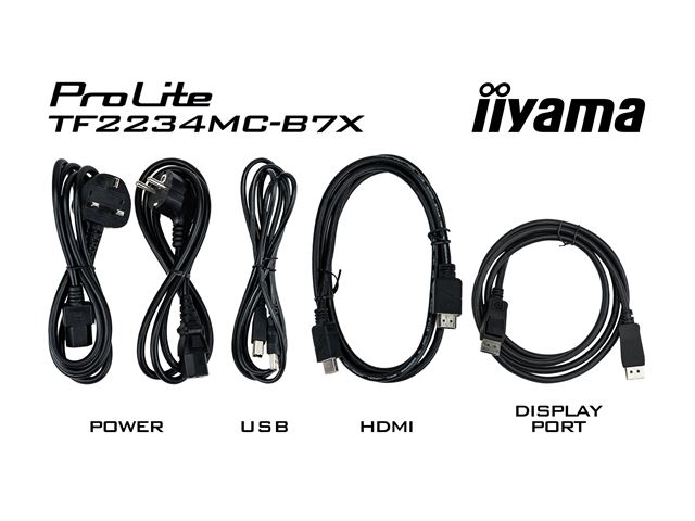 iiyama ProLite monitor TF2234MC-B7X 22", PCap touch through glass, 10pt touch, HDMI, DP, 16:9, IPS, Scratch resistive, Anti-fingerprint coating image 7