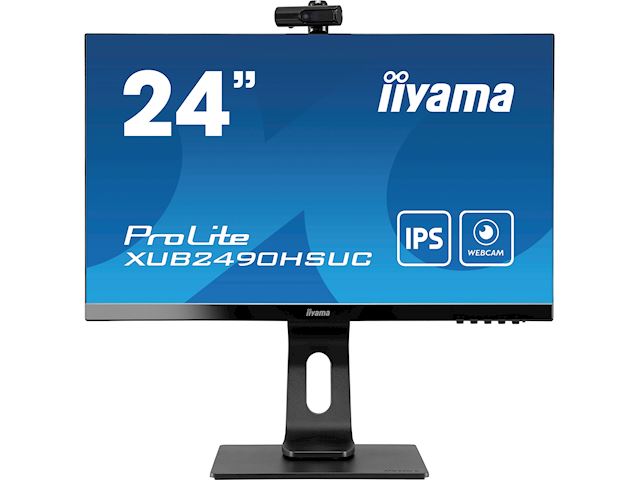 iiyama ProLite monitor XUB2490HSUC-B1 24" IPS, FHD webcam and microphone, Height Adjustable, 3-side borderless design image 0