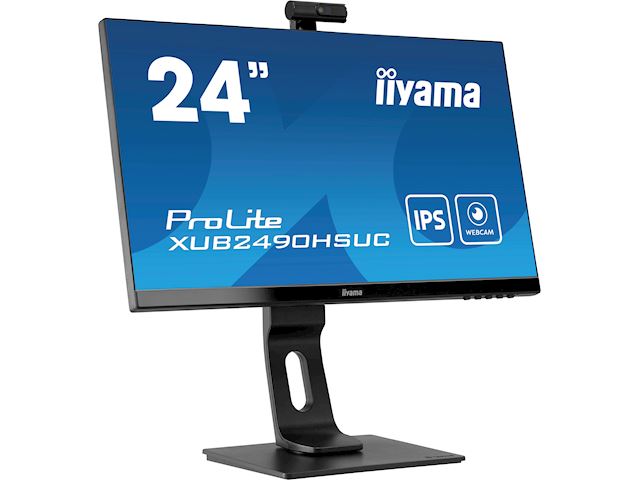 iiyama ProLite monitor XUB2490HSUC-B1 24" IPS, FHD webcam and microphone, Height Adjustable, 3-side borderless design image 3