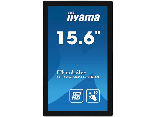 iiyama ProLite monitor TF1634MC-B8X 16", P Cap 10pt touch, edge to edge glass, Open frame, Scratch resistant, Anti-fingerprint coating, Water and dust resistant image 2