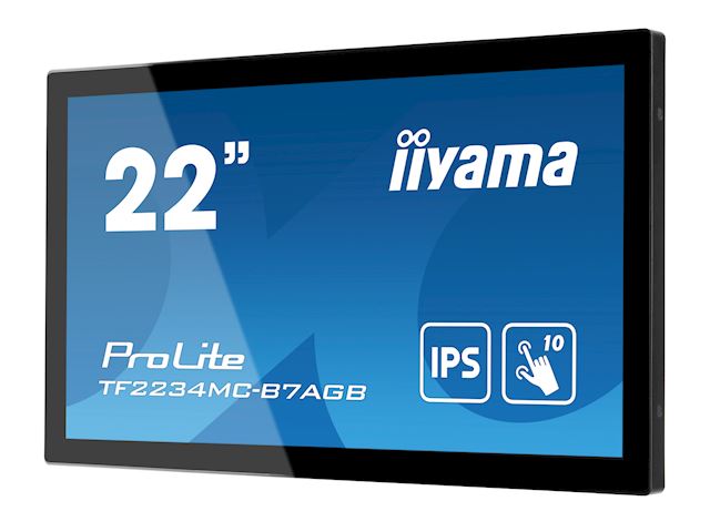 iiyama ProLite monitor TF2234MC-B7AGB 22", PCap touch through glass, 10pt touch, Anti-glare, HDMI, DP, 16:9, IPS, Scratch resistive, Anti-fingerprint coating image 1
