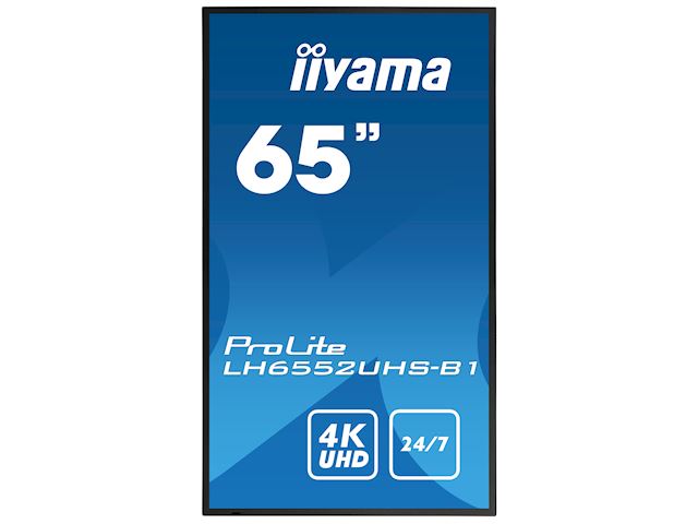 iiyama Prolite monitor LH6552UHS-B1 65" IPS panel, 4K UHD, 24/7, Landscape/Portrait with Android OS, FailOver and Intel® SDM slot image 1