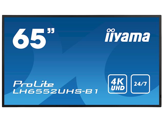 iiyama Prolite monitor LH6552UHS-B1 65" IPS panel, 4K UHD, 24/7, Landscape/Portrait with Android OS, FailOver and Intel® SDM slot image 0