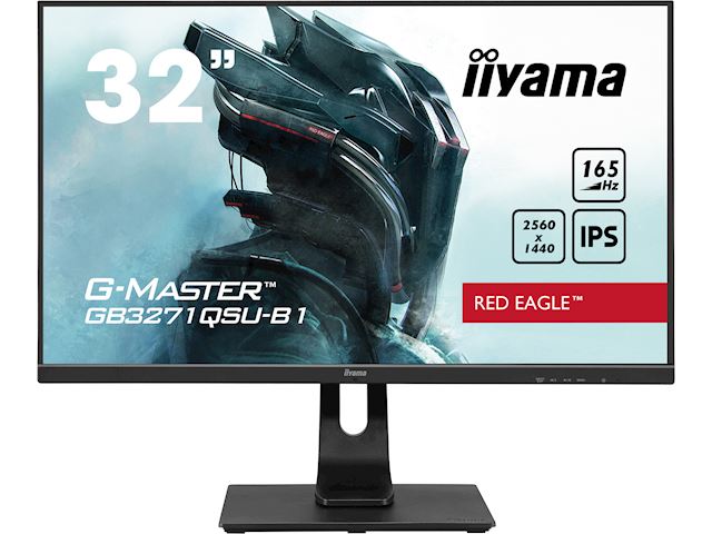 iiyama G-Master Red Eagle gaming monitor GB3271QSU-B1 32" Black, 2560 x 1440, 1ms, 165hz, FreeSync, HDMI, Display Port, Height Adjustable image 0