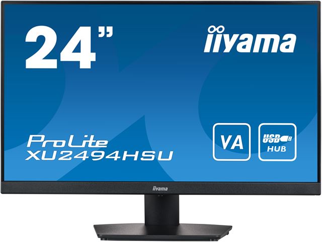 iiyama ProLite monitor XU2494HSU-B2 24", VA panel, Full HD, Black, 3-side borderless bezel, HDMI, Display Port, USB Hub image 0