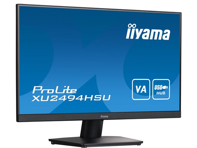 iiyama ProLite monitor XU2494HSU-B2 24", VA panel, Full HD, Black, 3-side borderless bezel, HDMI, Display Port, USB Hub image 2