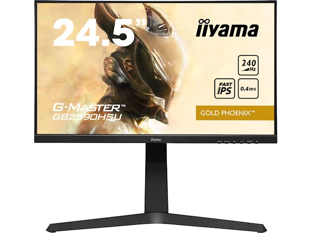iiyama G-Master Gold Phoenix gaming monitor GB2590HSU-B1 24.5" Black, Ultra Slim Bezel, Full HD, 240Hz, 0.4ms, FreeSync, HDMI, Display Port, USB Hub image 0