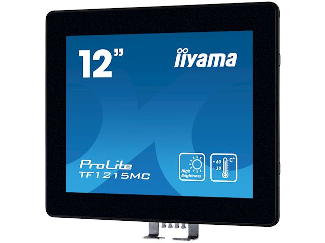 iiyama Prolite monitor TF1215MC-B1 12.1" Black, 1024 x 768 resolution, Projective Capacitive 10pt Touch, touchscreen solution for pick-up points image 1