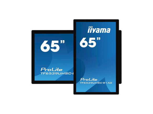 iiyama Prolite monitor TF6539UHSC-B1AG 65" Black, IPS, Anti Glare, 4K UHD,  Projective Capacitive 50pt Touch, 24/7, Landscape/Portrait/Face-up, Open Frame image 2
