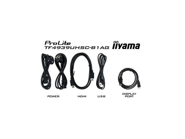 iiyama Prolite monitor TF4939UHSC-B1AG 49"  Black, IPS, Anti Glare, 4K UHD,  Projective Capacitive 15pt Touch, 24/7, Landscape/Portrait/Face-up, Open Frame, IP54 rated image 6