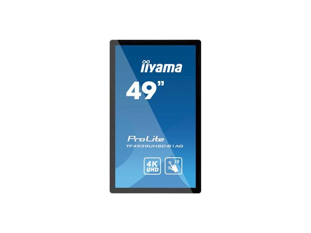 iiyama Prolite monitor TF4939UHSC-B1AG 49"  Black, IPS, Anti Glare, 4K UHD,  Projective Capacitive 15pt Touch, 24/7, Landscape/Portrait/Face-up, Open Frame, IP54 rated image 4