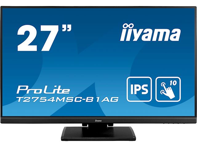 iiyama ProLite touch screen monitor T2754MSC-B1AG 27" Black, IPS, Full HD, Projective Capacitive 10pt touch, HDMI, Anti-Glare image 0