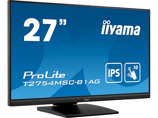 iiyama ProLite touch screen monitor T2754MSC-B1AG 27" Black, IPS, Full HD, Projective Capacitive 10pt touch, HDMI, Anti-Glare image 1