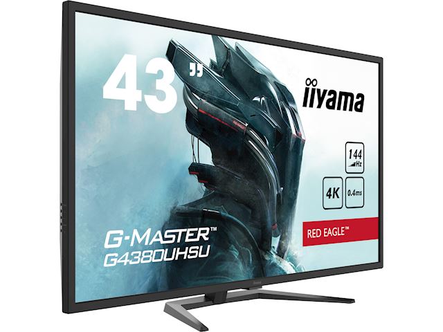 iiyama G-Master Red Eagle gaming monitor G4380UHSU-B1 43" Black, VA panel, 144hz, 4K, 0.4ms, FreeSync, HDMI/DisplayPort with USB Hub image 1