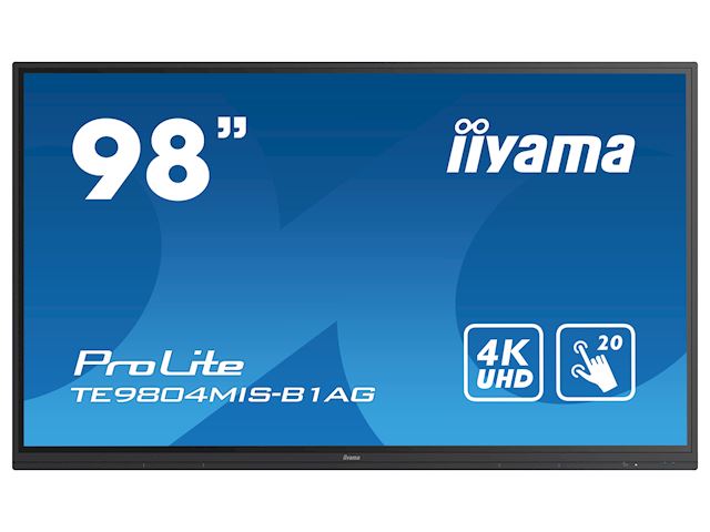 iiyama ProLite TE9804MIS-B1AG 98", 4k UHD, Infrared 20pt touch, 24/7, IPS, Anti-glare coating, HDMI, 32GB internal memory, Wifi module included image 0