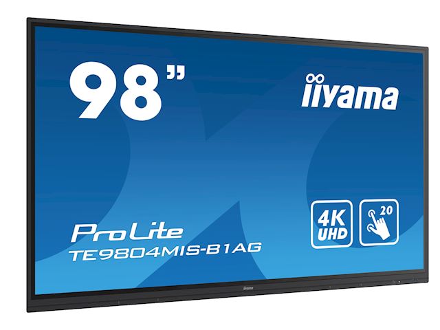 iiyama ProLite TE9804MIS-B1AG 98", 4k UHD, Infrared 20pt touch, 24/7, IPS, Anti-glare coating, HDMI, 32GB internal memory, Wifi module included image 1