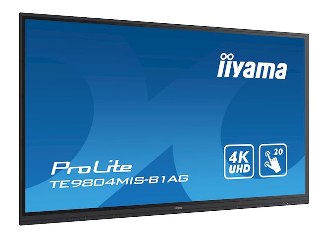 iiyama ProLite TE9804MIS-B1AG 98", 4k UHD, Infrared 20pt touch, 24/7, IPS, Anti-glare coating, HDMI, 32GB internal memory, Wifi module included image 2