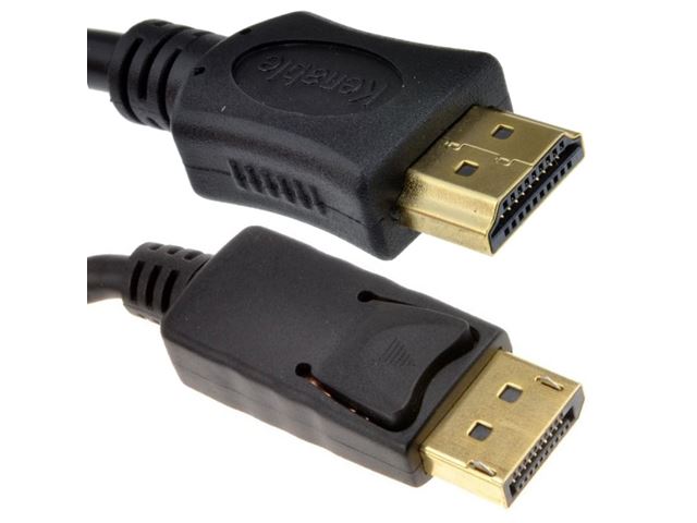 Locking DisplayPort Plug PC/Laptop to HDMI Male Plug Display/Monitor/TV Cable 2m image 0