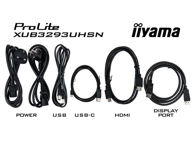 iiyama ProLite monitor XUB3293UHSN-B1 32" 3-side borderless design, IPS panel with KVM switch, USB-C dock, height adjustable image 7