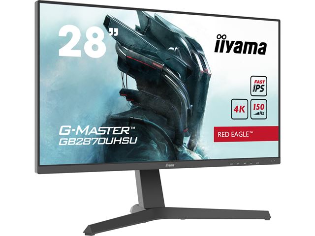 iiyama G-Master Red Eagle gaming monitor GB2870UHSU-B1 28" IPS, 4K, Height Adjustable, 150Hz, 1ms, FreeSync, HDMI, Display Port, USB Hub image 1