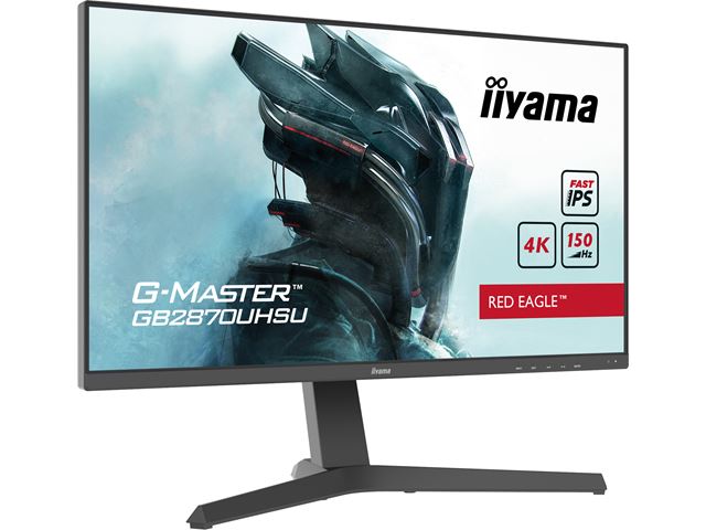 iiyama G-Master Red Eagle gaming monitor GB2870UHSU-B1 28" IPS, 4K, Height Adjustable, 150Hz, 1ms, FreeSync, HDMI, Display Port, USB Hub image 2