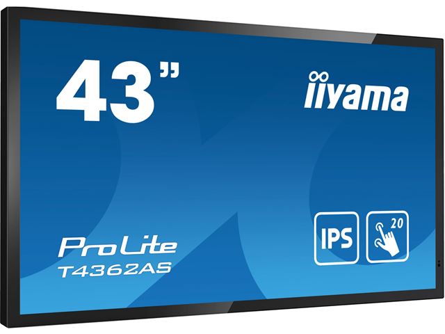 iiyama ProLite monitor T4362AS-B1 43" Projective Capacitive 20pt touch, 4K touch screen with Android OS and Anti-Glare image 4