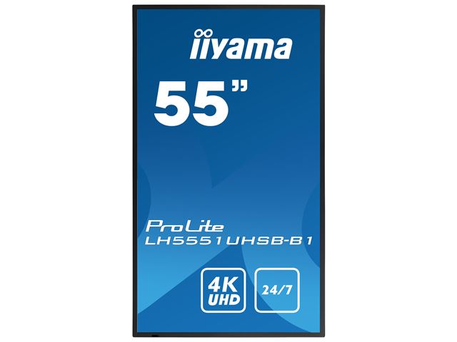 iiyama Prolite monitor LH5551UHSB-B1 55" IPS Slim Bezel, 4K UHD, 24/7, Landscape/Portrait, LAN Control, high brightness image 2