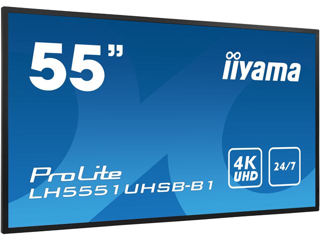 iiyama Prolite monitor LH5551UHSB-B1 55" IPS Slim Bezel, 4K UHD, 24/7, Landscape/Portrait, LAN Control, high brightness image 3