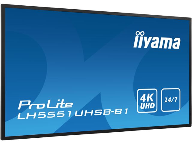 iiyama Prolite monitor LH5551UHSB-B1 55" IPS Slim Bezel, 4K UHD, 24/7, Landscape/Portrait, LAN Control, high brightness image 5