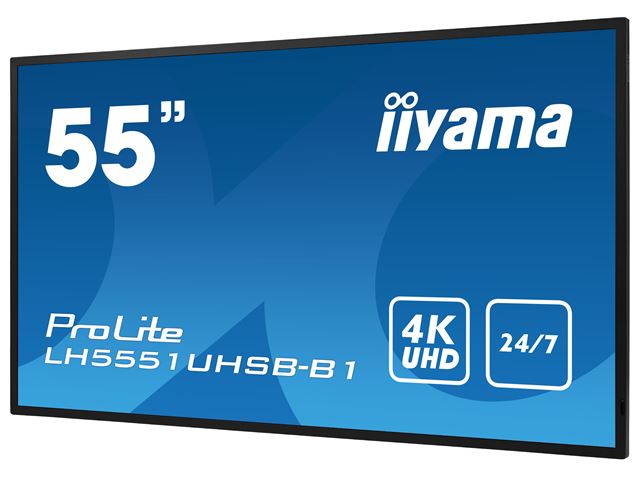 iiyama Prolite monitor LH5551UHSB-B1 55" IPS Slim Bezel, 4K UHD, 24/7, Landscape/Portrait, LAN Control, high brightness image 6