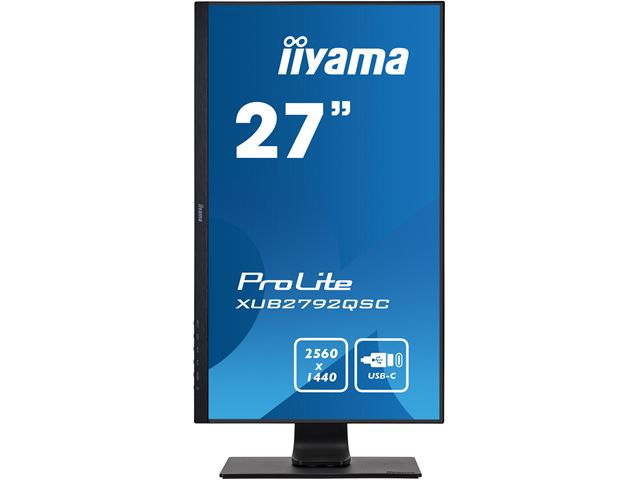 iiyama ProLite monitor XUB2792QSC-B1 27" IPS, 2560x1440, Ultra Slim Bezel, Black, HDMI, Display Port, USB-C Connectivity, Height Adjustable image 1