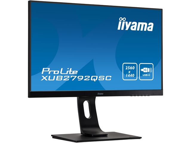 iiyama ProLite monitor XUB2792QSC-B1 27" IPS, 2560x1440, Ultra Slim Bezel, Black, HDMI, Display Port, USB-C Connectivity, Height Adjustable image 9