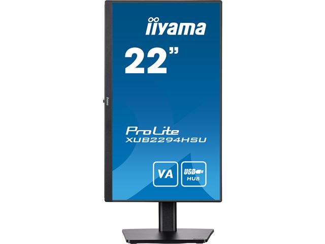 iiyama ProLite monitor XUB2294HSU-B2 22" VA panel, 3-side borderless design, height adjustable stand, HDMI, DP image 1