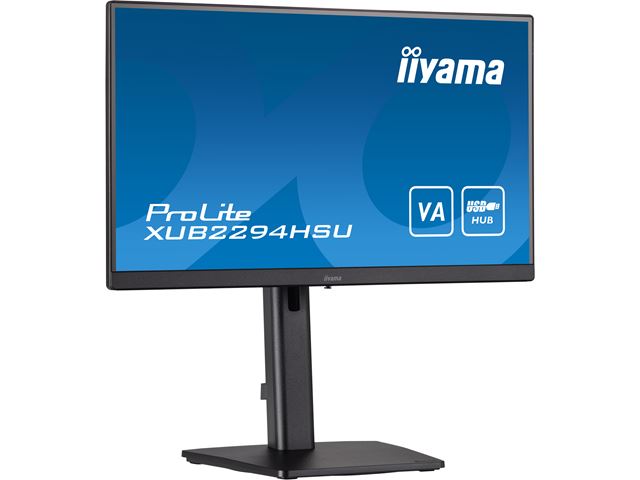 iiyama ProLite monitor XUB2294HSU-B2 22" VA panel, 3-side borderless design, height adjustable stand, HDMI, DP image 3