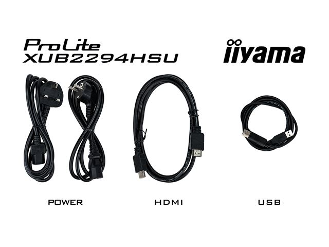 iiyama ProLite monitor XUB2294HSU-B2 22" VA panel, 3-side borderless design, height adjustable stand, HDMI, DP image 10