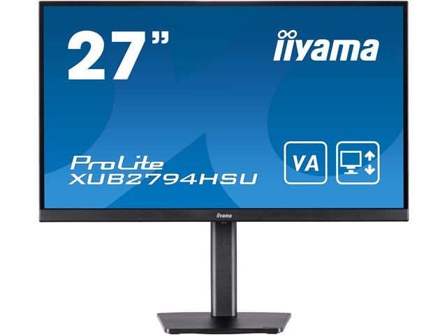 iiyama ProLite XUB2794HSU-B1, Height Adjustable 27" Ultra Slim, VA, HDMI, 3-side-borderless design monitor image 0