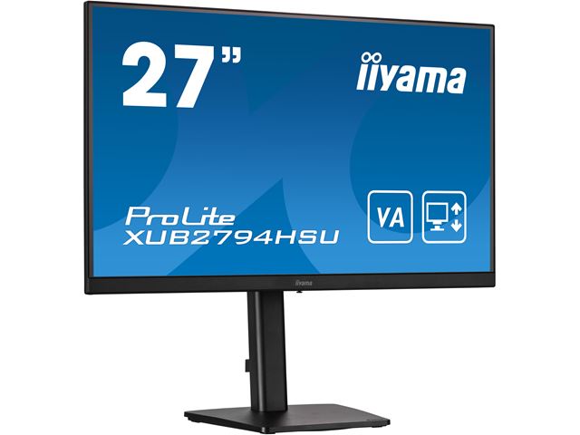 iiyama ProLite XUB2794HSU-B1, Height Adjustable 27" Ultra Slim, VA, HDMI, 3-side-borderless design monitor image 2