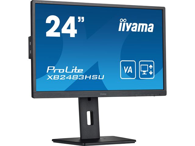 iiyama ProLite monitor XB2483HSU-B5 24" VA, Full HD, Black, HDMI, Display Port USB Hub, Height Adjustable image 2