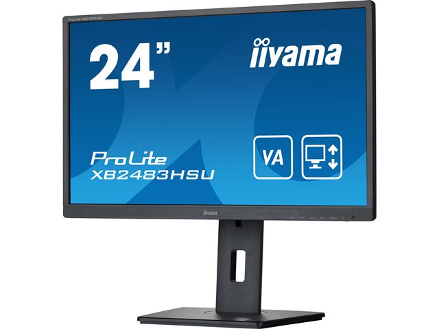 iiyama ProLite monitor XB2483HSU-B5 24" VA, Full HD, Black, HDMI, Display Port USB Hub, Height Adjustable image 4