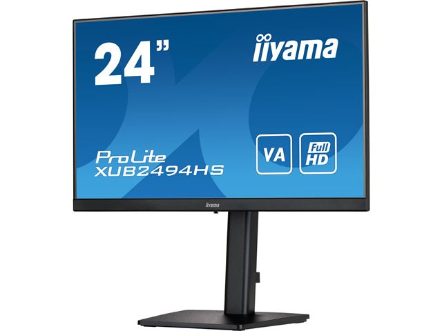iiyama ProLite monitor XUB2494HS-B2 24", VA panel, Height Adjustable, Black, 3-side borderless bezel, HDMI, Display Port image 0