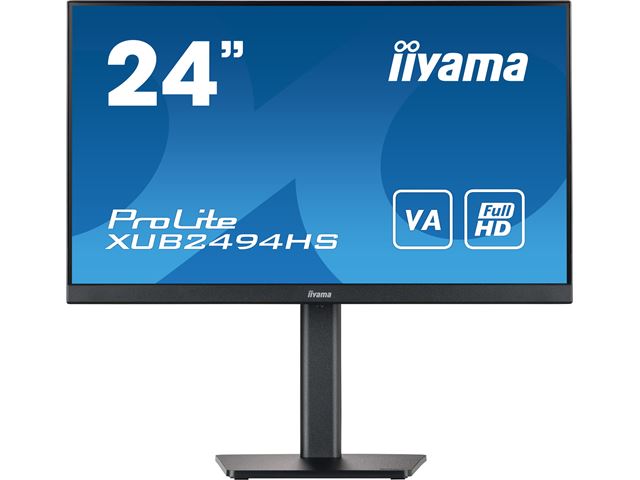 iiyama ProLite monitor XUB2494HS-B2 24", VA panel, Height Adjustable, Black, 3-side borderless bezel, HDMI, Display Port image 2