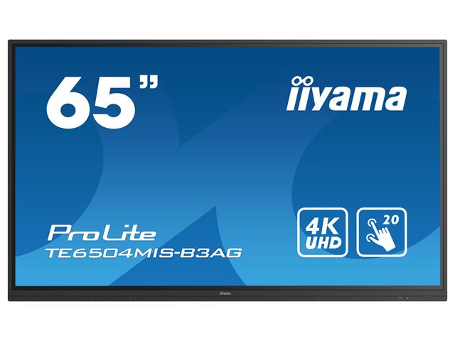iiyama Prolite monitor TE6504MIS-B3AG 65" Black, IPS, Anti Glare, 4K, 20pt Touch, 24/7, Landscape, PureTouch-IR, Screen share Pro image 0