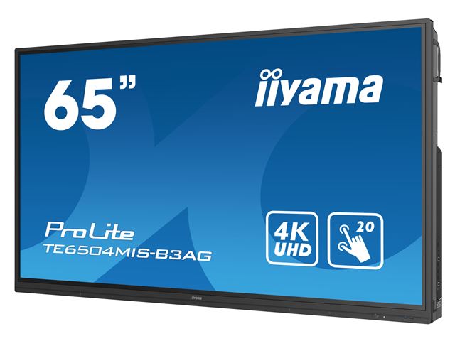 iiyama Prolite monitor TE6504MIS-B3AG 65" Black, IPS, Anti Glare, 4K, 20pt Touch, 24/7, Landscape, PureTouch-IR, Screen share Pro image 3