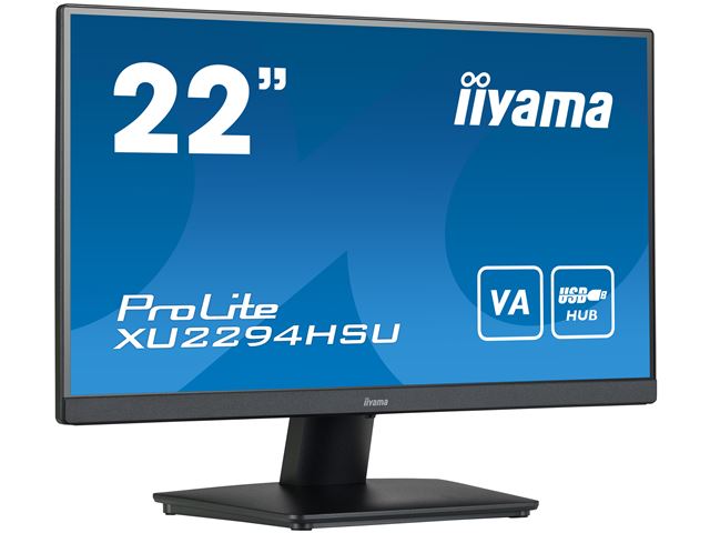 iiyama ProLite monitor XU2294HSU-B2 22" VA panel, USB hub, HDMI image 1